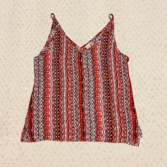 Paper Crane Tops - Paper Crane Stitch Fix Boho Cami Tank Top Size Small Earth Tone Tribal Festival
